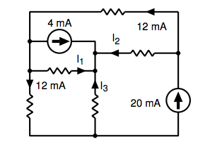 Solved Use KCL to find the labeled currents I1, I2, and I3 | Chegg.com