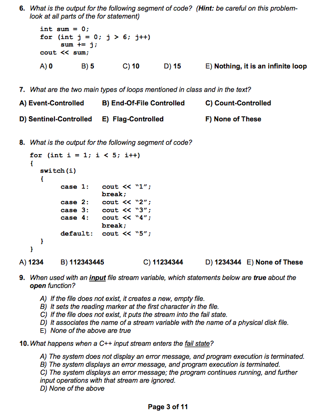 Solved 2 how many times does the body of the following chegg
