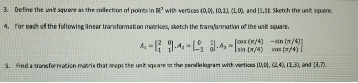 Solved Define the unit square as the collection of points in | Chegg.com