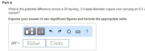 Solved Part A What is the potential difference across a | Chegg.com