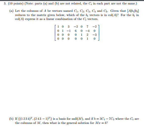 Solved Let the columns of A be vectors named C_1, C_2, C_3, | Chegg.com