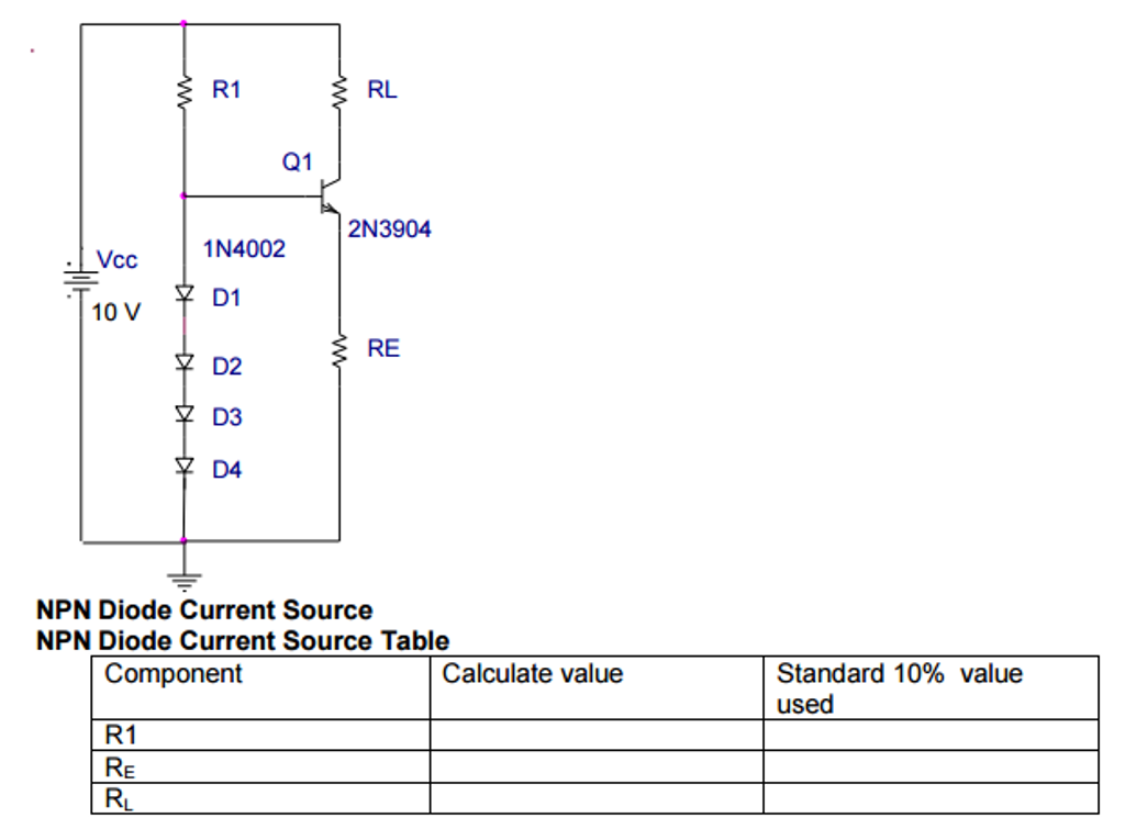 Solved 2. Diode Current Source (NPN Shown below is a current