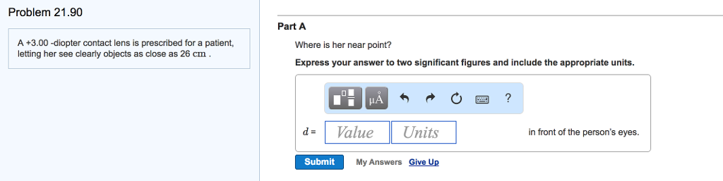 Solved A +3.00 -diopter contact lens is prescribed for a | Chegg.com