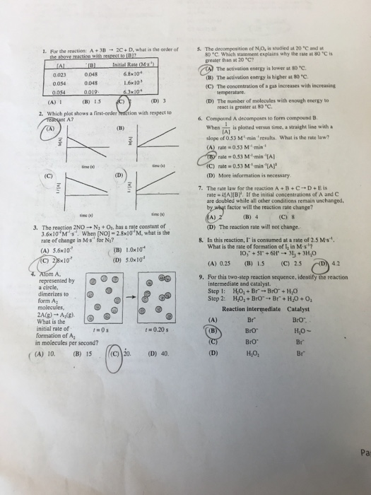 Solved For The Reaction: A + 3B Rightarrow 2C + D, Which Is | Chegg.com