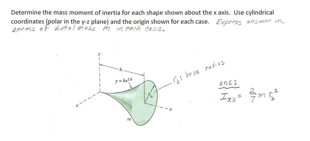 Solved Determine the mass moment of inertia for each shape | Chegg.com