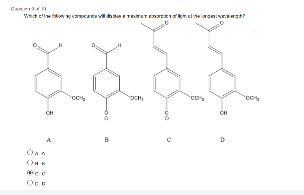 Solved Which of the following compounds will display a