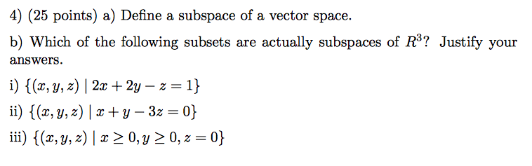 linear algebra subspace definition