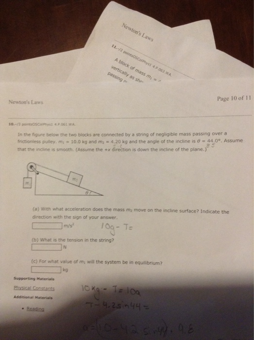 Solved In the figure below the two blocks are connected by a | Chegg.com
