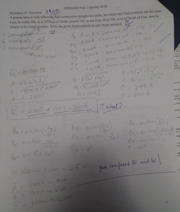 Solved Phy2048 Test 1 Spring 2018 Problem Ii Vectors A 9289