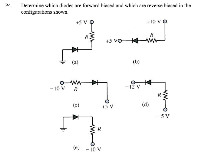 Solved Determine which diodes are forward biased and which