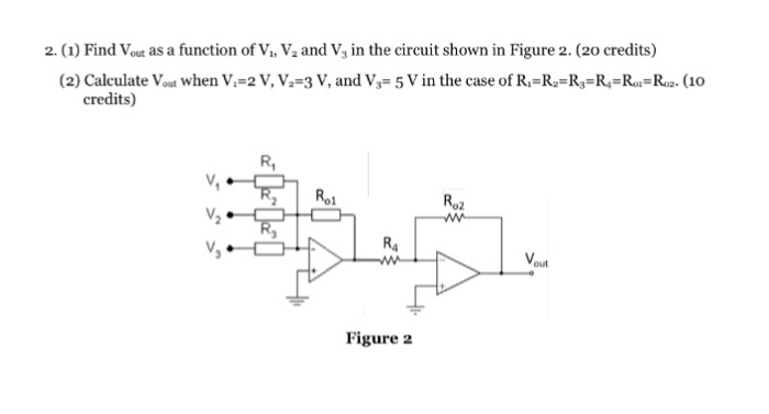 Solved Find Vout as a function of V1, V2, and V3. Calculate | Chegg.com