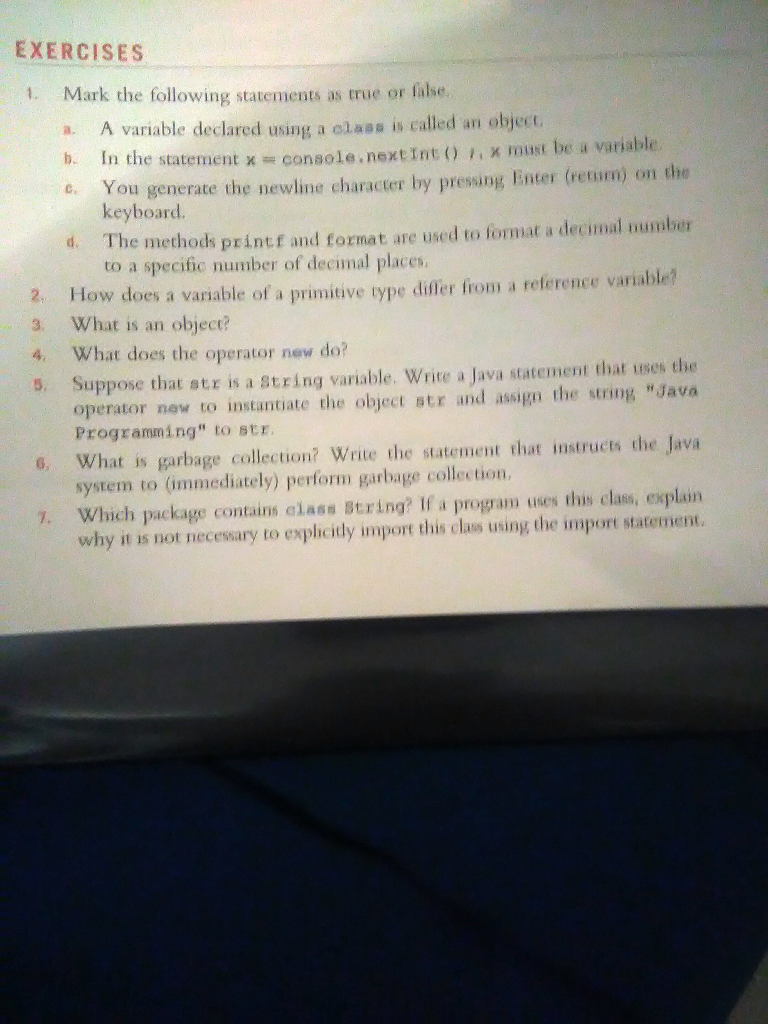 Solved EXERCISES . Mark the following statements as true or | Chegg.com