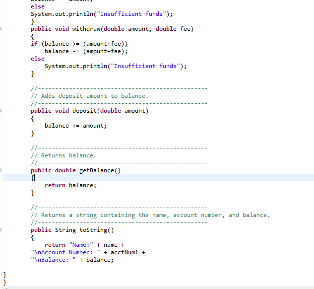 Solved Transfering Funds File Account.java (see A Flexible | Chegg.com