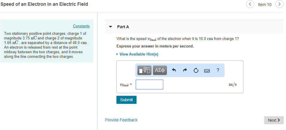 solved-speed-of-an-electron-in-an-electric-field-item-10-chegg