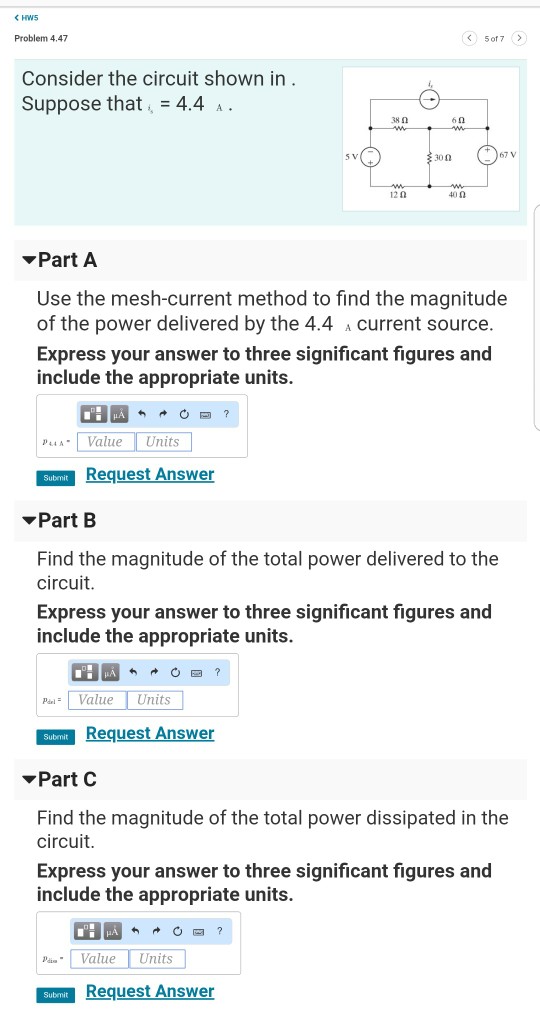 Solved Problem 4.47 5of7 Consider the circuit shown in | Chegg.com