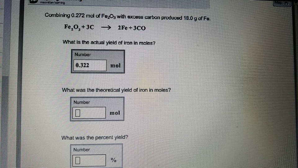 Solved what was the theoretical yield of iron in moles? What | Chegg.com
