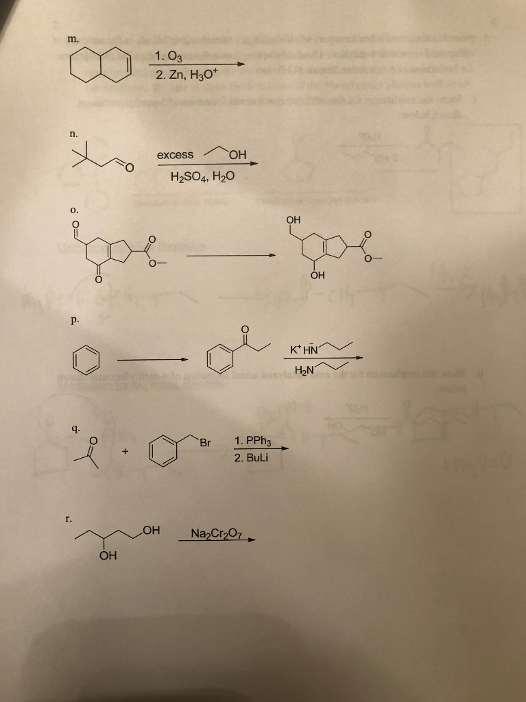 Solved Complete the following reactions by filling in the | Chegg.com