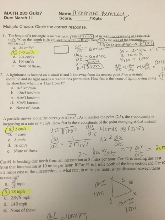 Solved The length of a rectangle is increasing at a rate of