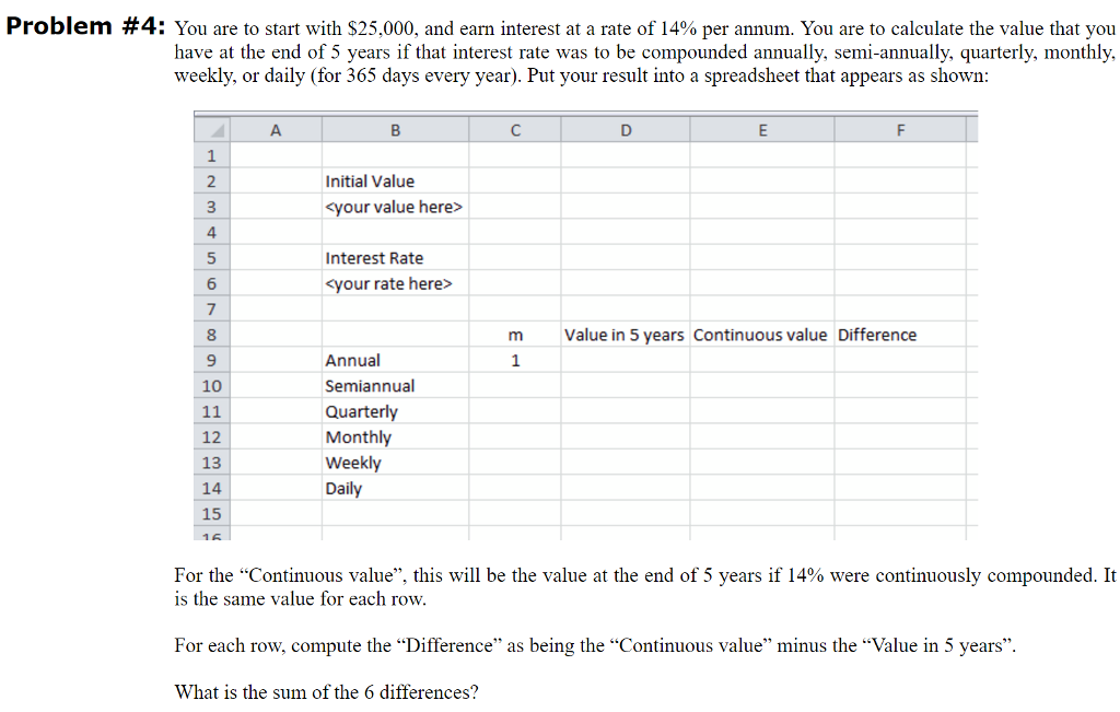 Solved You are to start with $25,000, and earn interest at a | Chegg.com