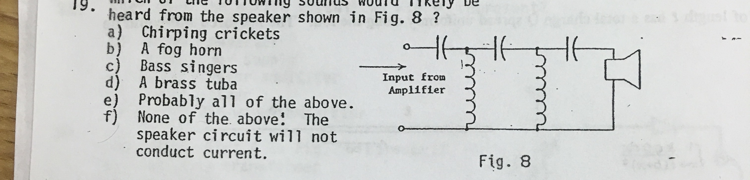 Solved Heard From The Speaker Shown In Fig. 8? Chirping | Chegg.com