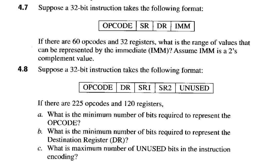 Solved 4 7suppose A 32 Bit Instruction Takes The Following