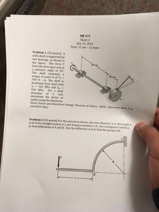 Solved A Solid Shaft Is Supported By Two Bearings As Shown | Chegg.com