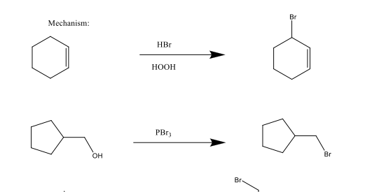 Solved Br Mechanism HBr HOOH PBr3 OH Br Br | Chegg.com