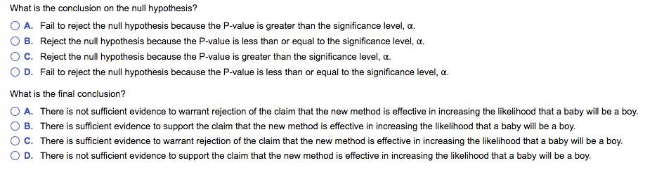 what is the conclusion on the null hypothesis