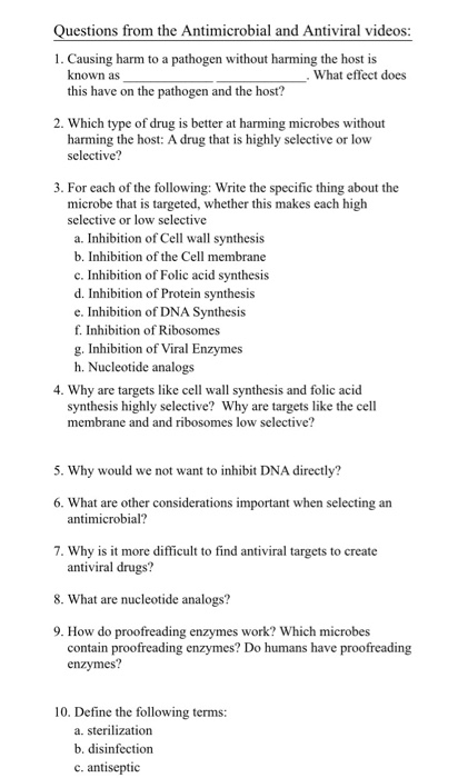 Solved Causing Harm To A Pathogen Without Harming The Host 