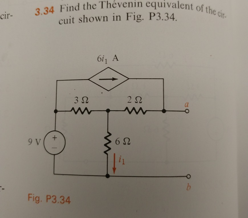 Solved Find the Thevenin equivalent of the circuit shown in | Chegg.com