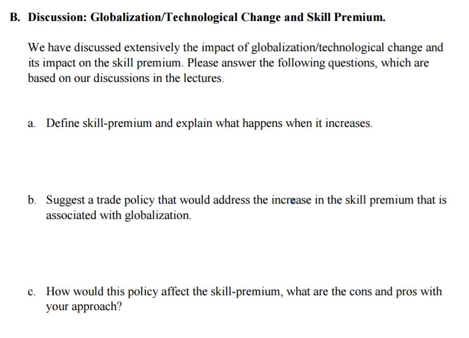 Solved We have discussed extensively the impact of