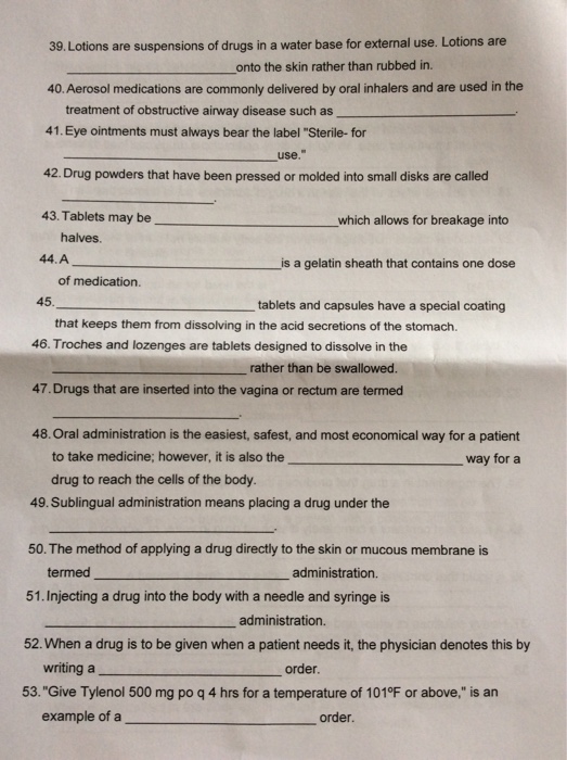 Solved Lotions are suspensions of drugs in a water base for