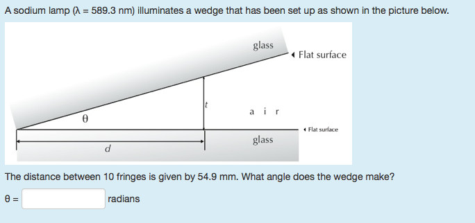 Solved A sodium lamp (lambda = 589.3 nm) illuminates a | Chegg.com