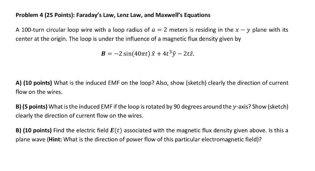 Solved A 100-turn circular loop wire with a loop radius of a | Chegg.com