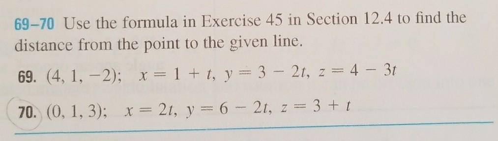 Solved 69 70 Use The Formula In Exercise 45 In Section 12 4