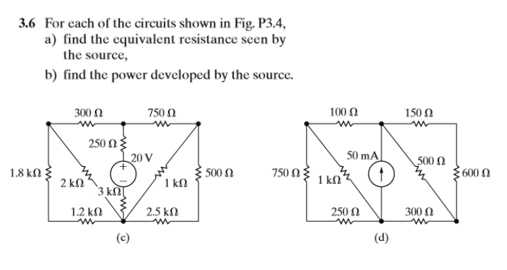 Solved 3.6 For each of the circuits shown in Fig. P3.4, a) | Chegg.com