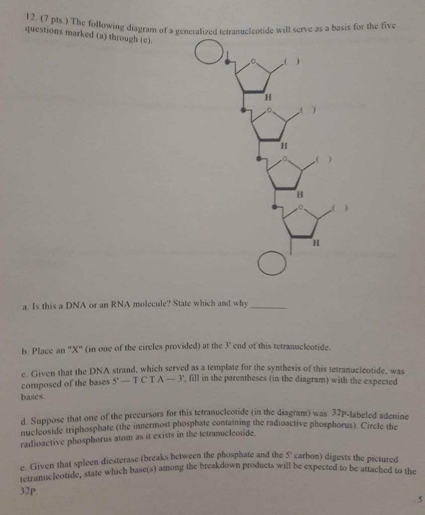 Solved 12. (7 pts.) The following diagram generalized | Chegg.com