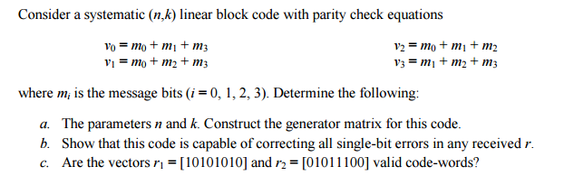 how to encode a message in block parity code