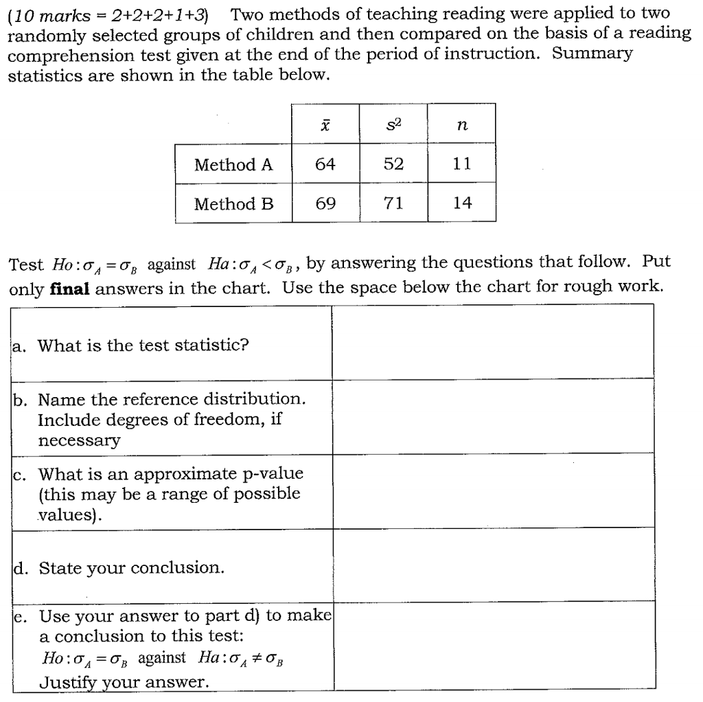 Solved (10 marks 2+2+2+1+3) Two methods of teaching reading | Chegg.com