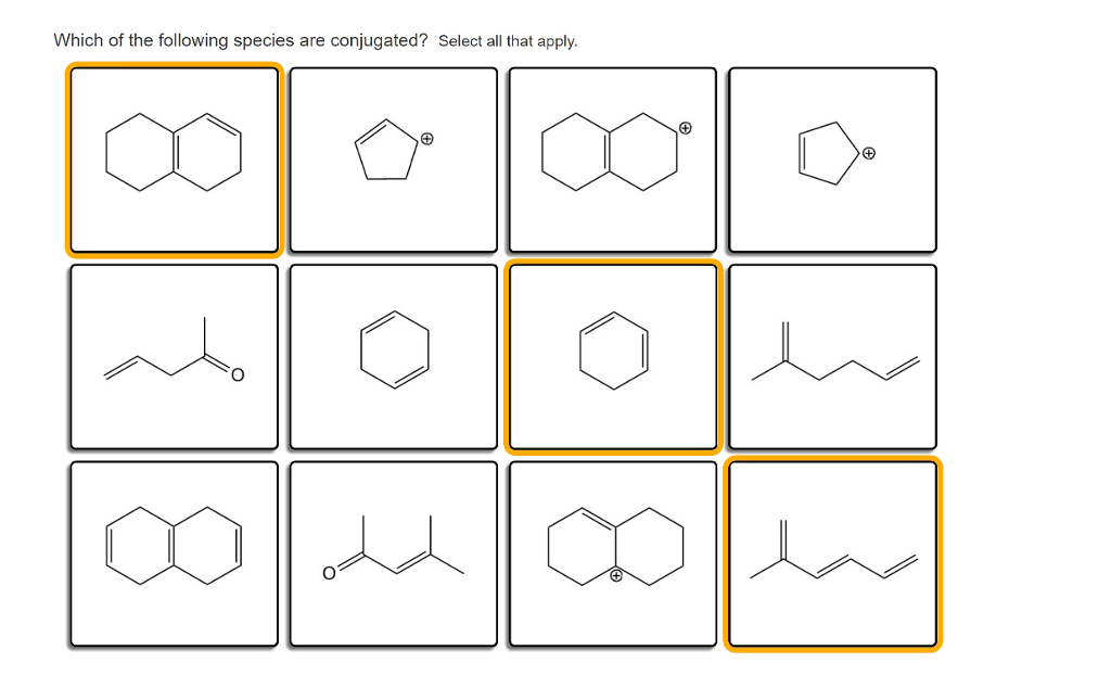 Solved Which Of The Following Species Are Conjugated Select 4362