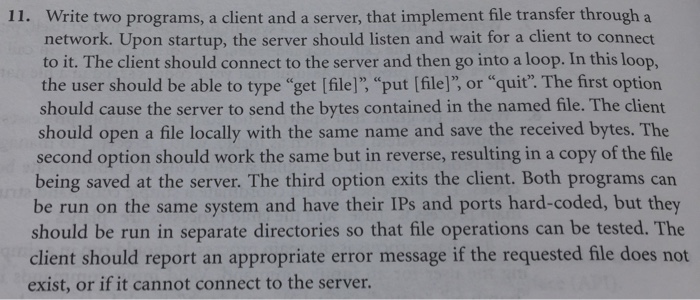Solved Write two programs, a client and a server, that | Chegg.com