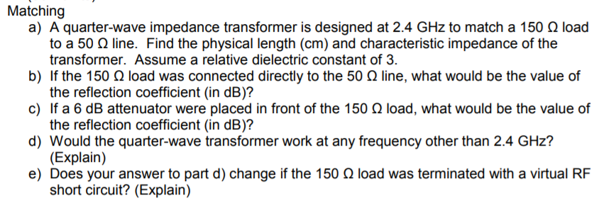 quarter wave transformer smith chart pdf