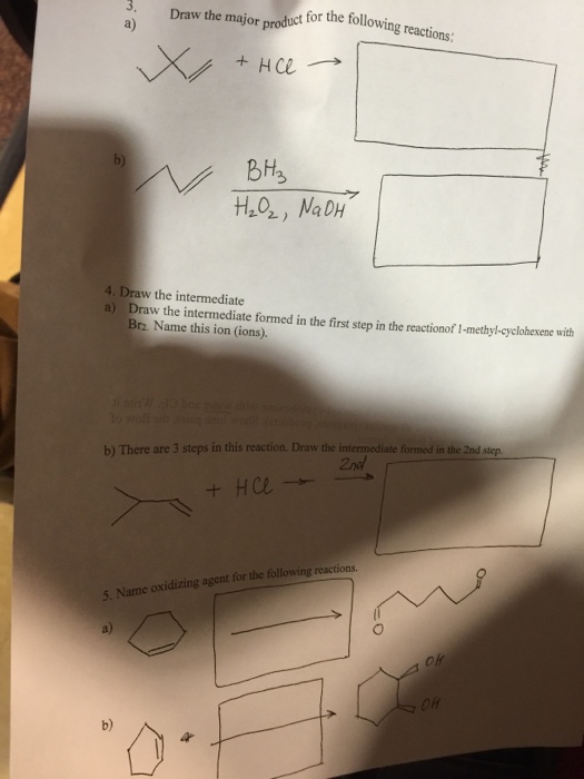 Solved Draw the major at product for the following | Chegg.com