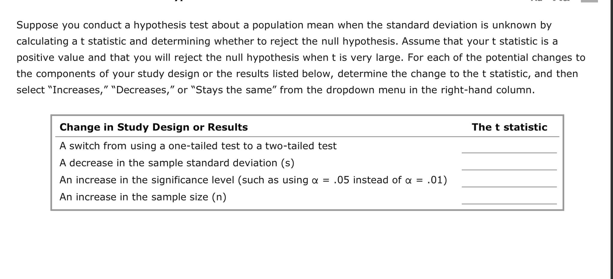 Solved Suppose you conduct a hypothesis test about a