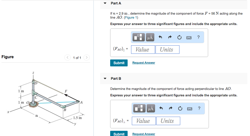 Solved Part A If n - 2.9 m, determine the magnitude of the | Chegg.com