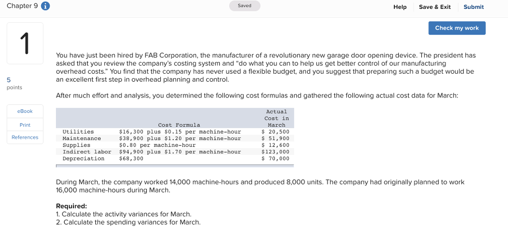 Solved Chapter 9 Saved Help Save & Exit Submit Check My Work | Chegg.com