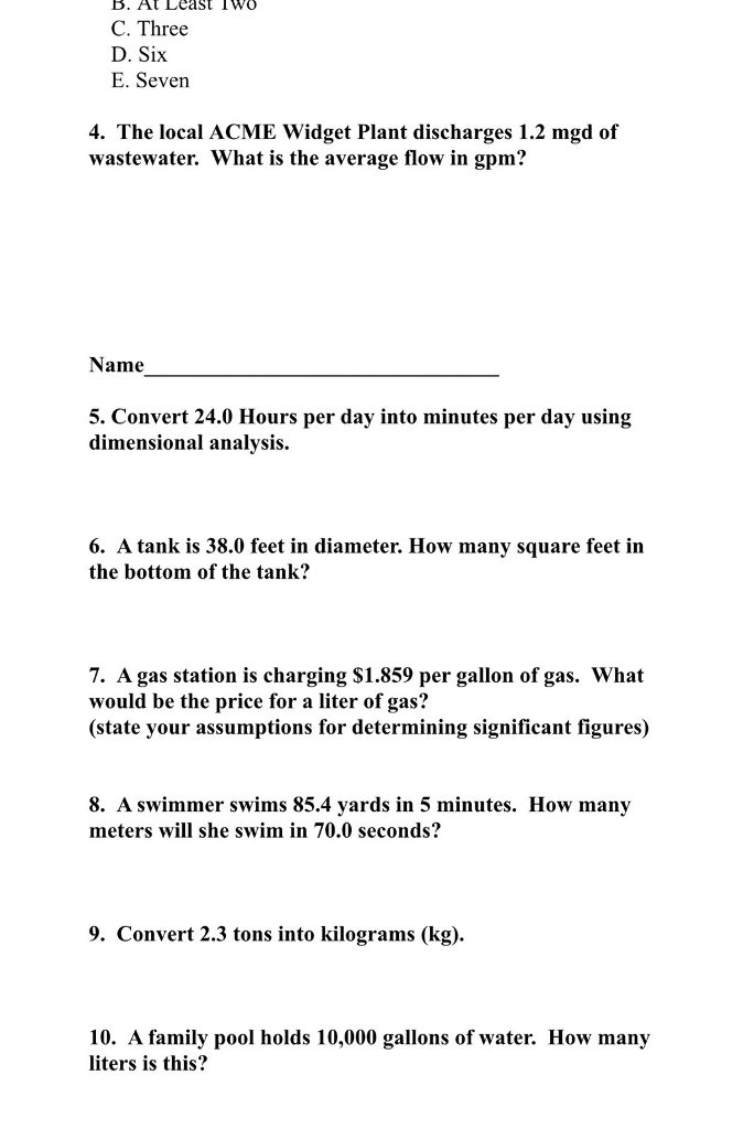 Solved Dimensional Analysis And Significant FiguresQuiz 1, 44 OFF