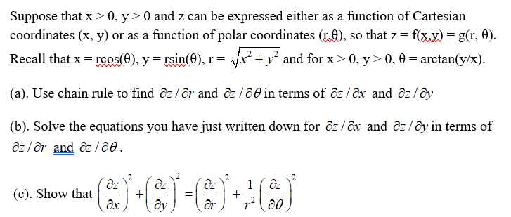 Solved Suppose thatx >0, y> 0 and z can be expressed either | Chegg.com