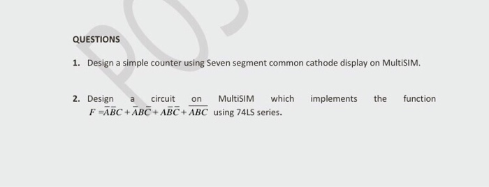 Design a simple counter using Seven segment common | Chegg.com