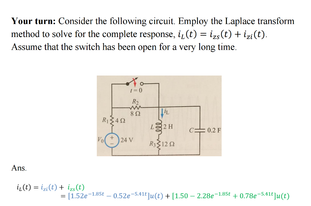 Solved Consider The Following Circuit. Employ The Laplace | Chegg.com